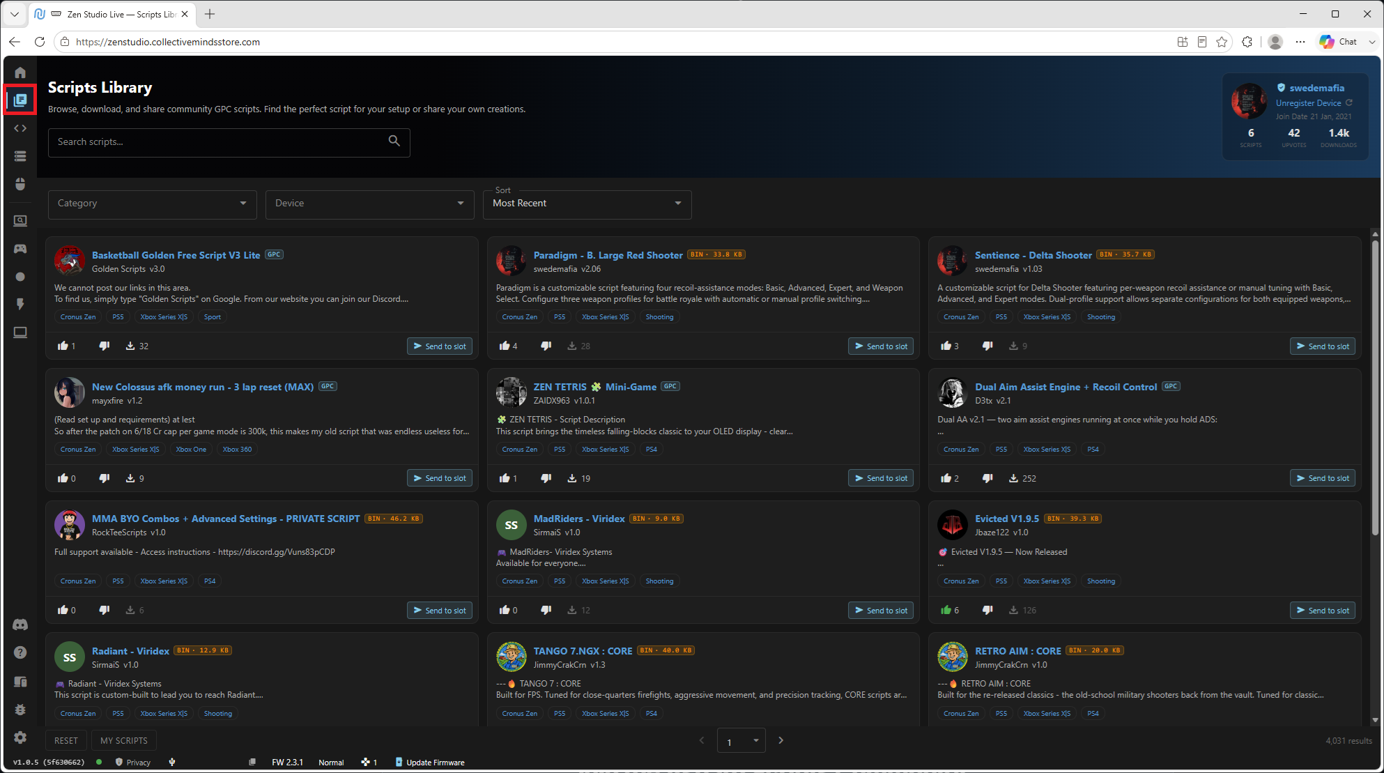 ZenStudio Live Script Library