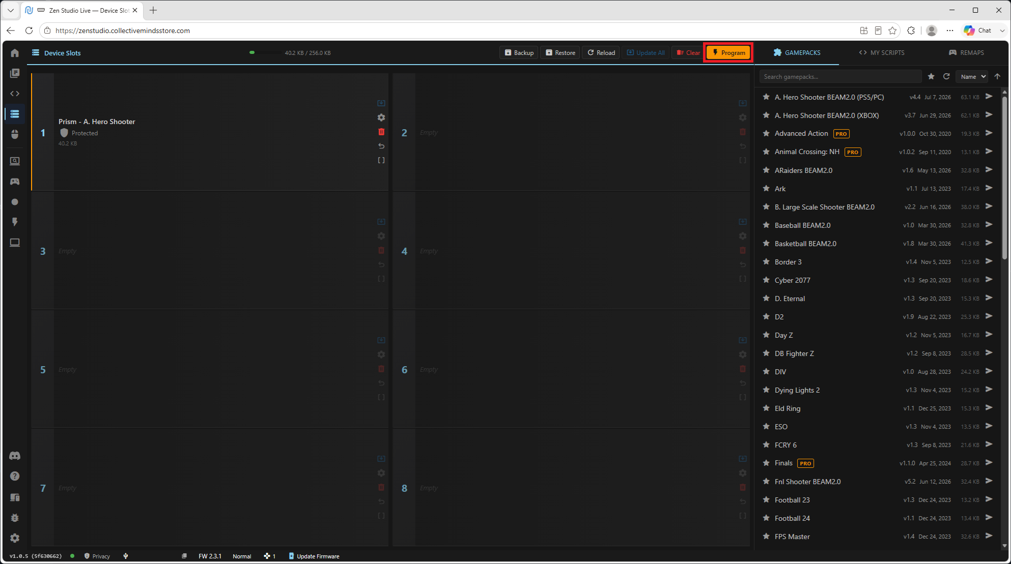 ZenStudio Live programming scripts to Cronus Zen
